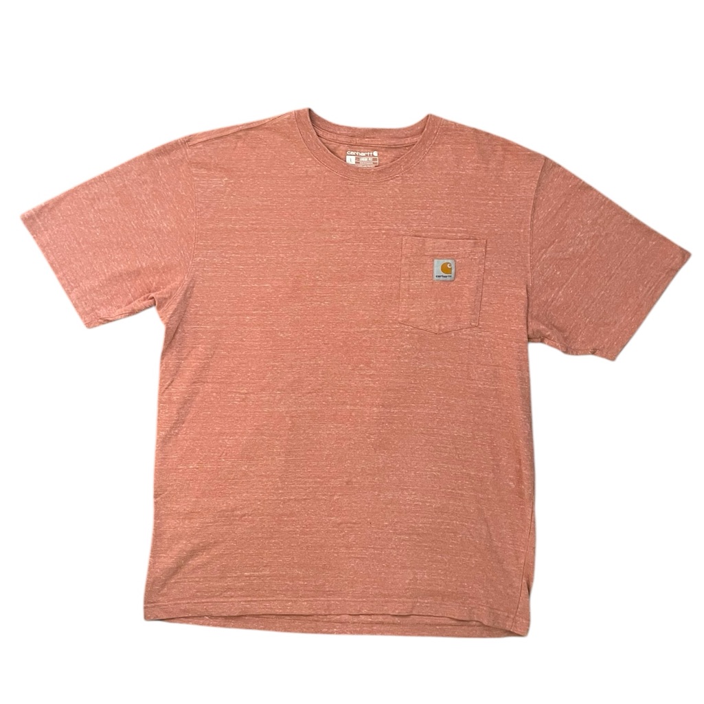 Y2k Carhartt Dark Salmon Crewneck Oversized Baggy Carpenter Short Sleeve Shirt